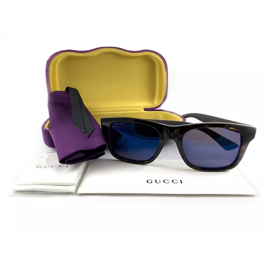 Unisex Gucci GG0008S 003 Havana Tortoise Shell Sunglasses 54-19-150 - Picture 2 of 10